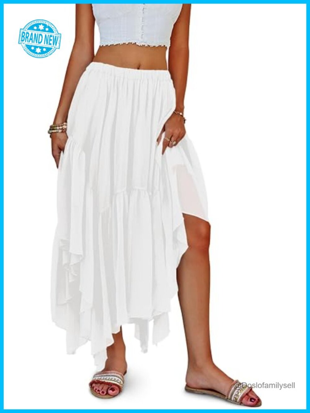 Boho Asymmetric High-Low Maxi Skirt Flowy A-Line Tulle